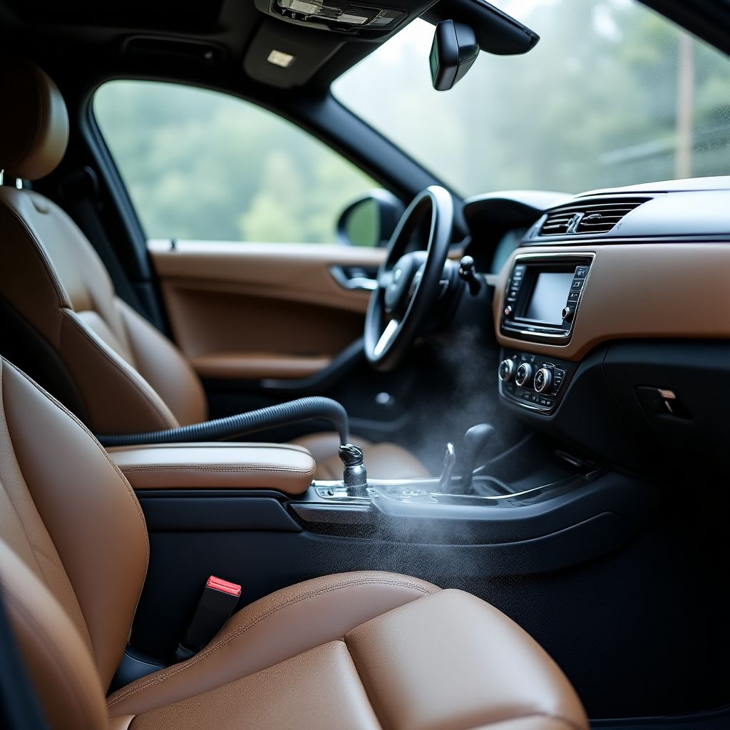 Curățare interioară detaliată cu echipamente profesionale